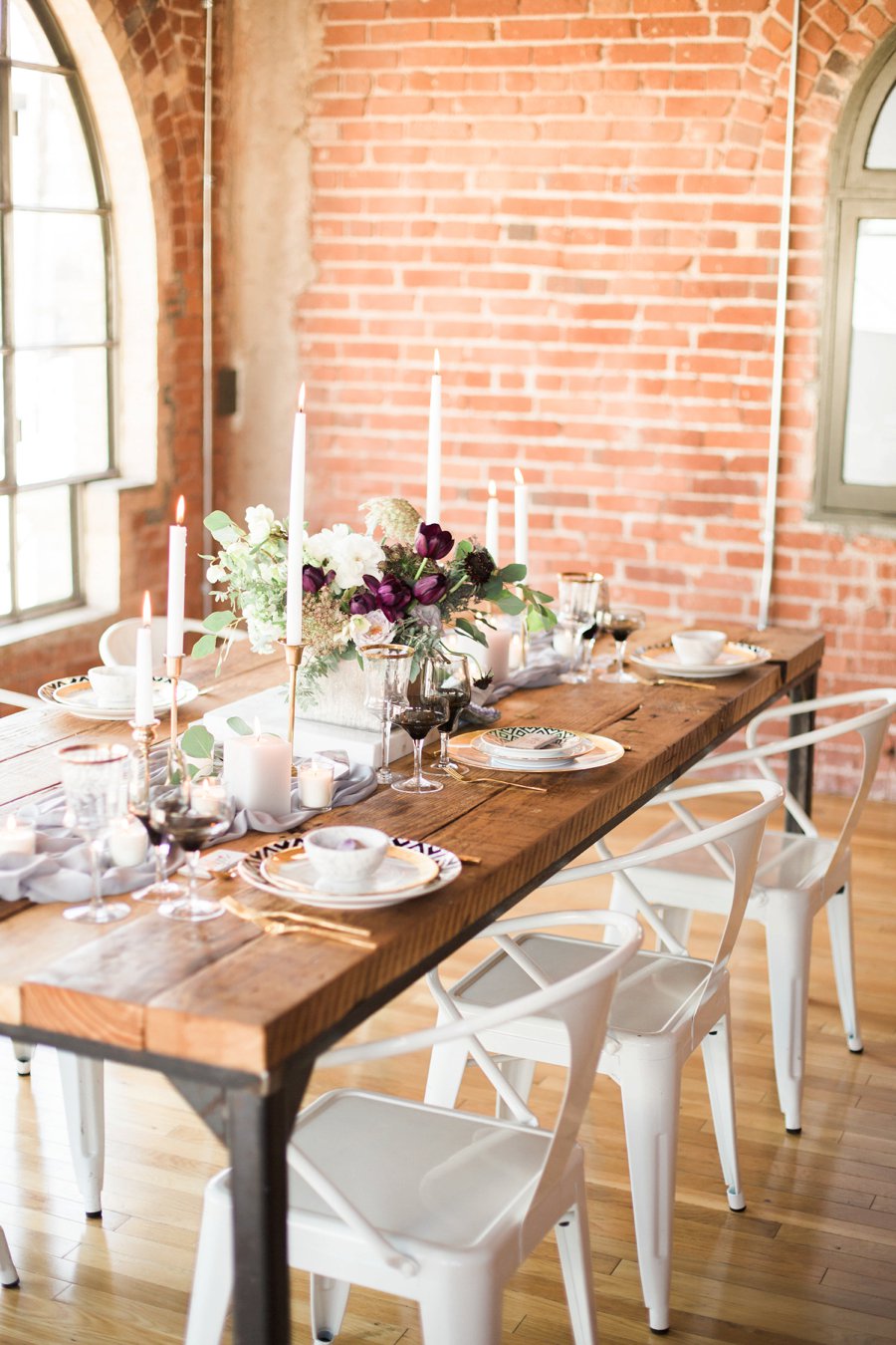 Elegant Amethyst & Marble Industrial Wedding Ideas via TheELD.com