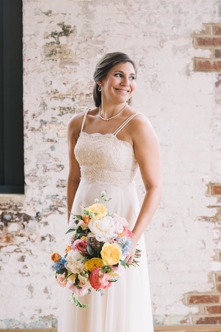 An Elegant Industrial Yellow, Grey, & Blue Charleston Wedding via TheELD.com