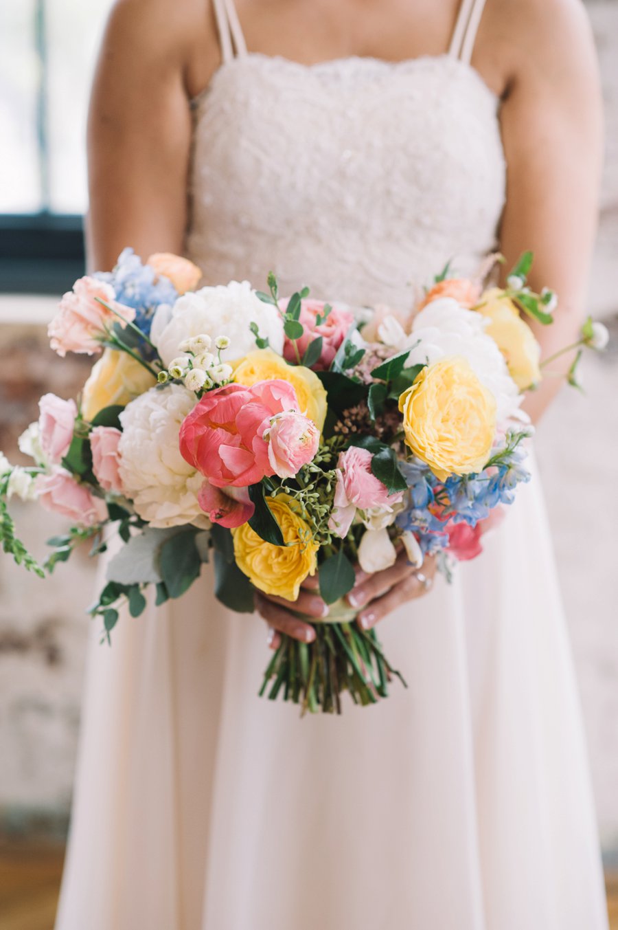 An Elegant Industrial Yellow, Grey, & Blue Charleston Wedding via TheELD.com