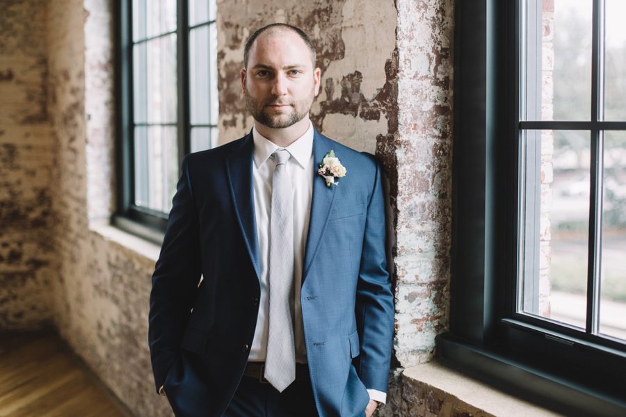 An Elegant Industrial Yellow, Grey, & Blue Charleston Wedding via TheELD.com