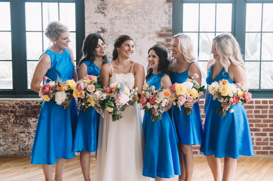 An Elegant Industrial Yellow, Grey, & Blue Charleston Wedding via TheELD.com