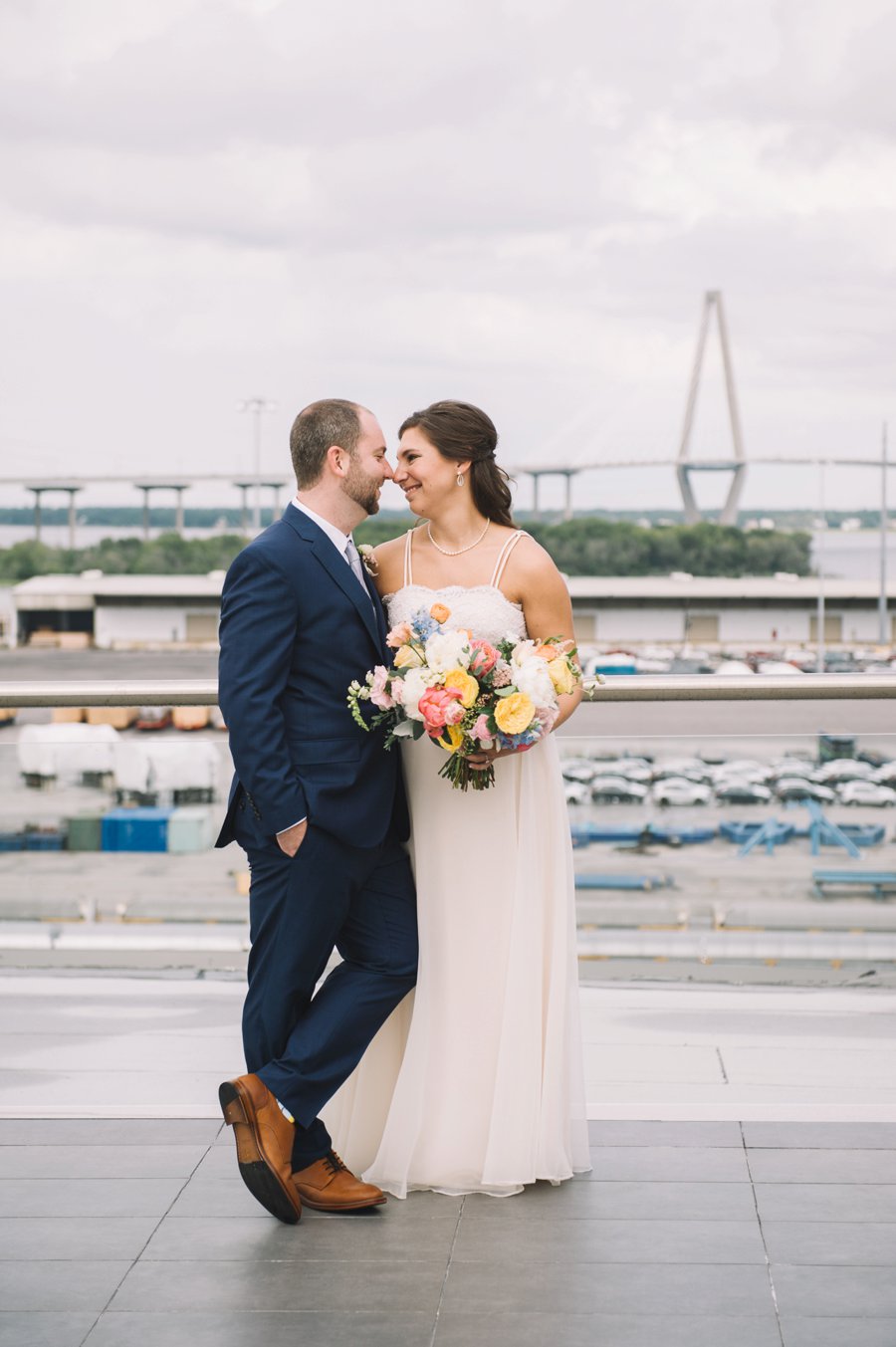 An Elegant Industrial Yellow, Grey, & Blue Charleston Wedding via TheELD.com