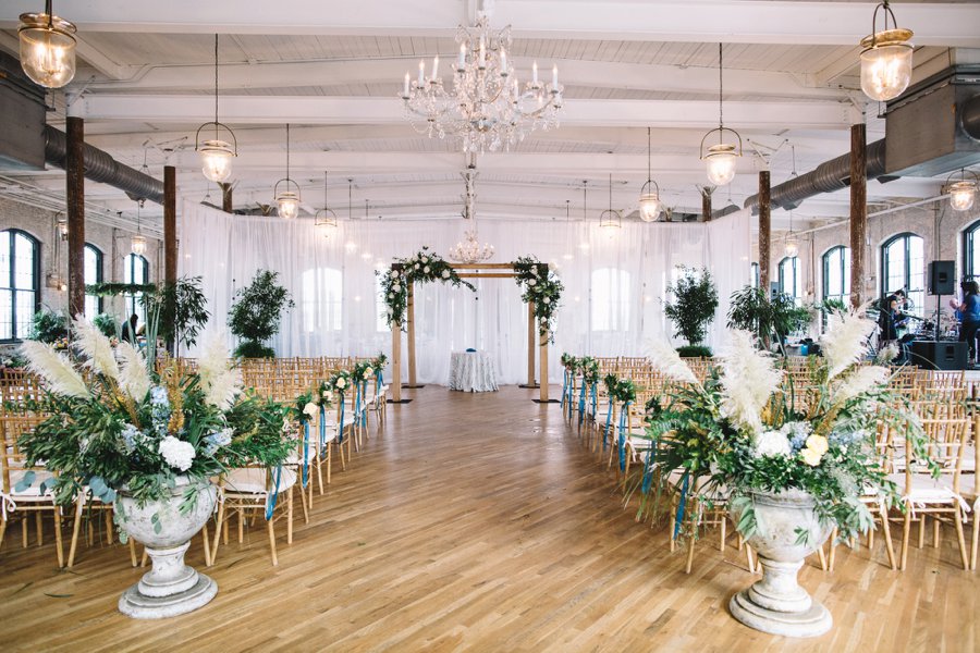 An Elegant Industrial Yellow, Grey, & Blue Charleston Wedding via TheELD.com