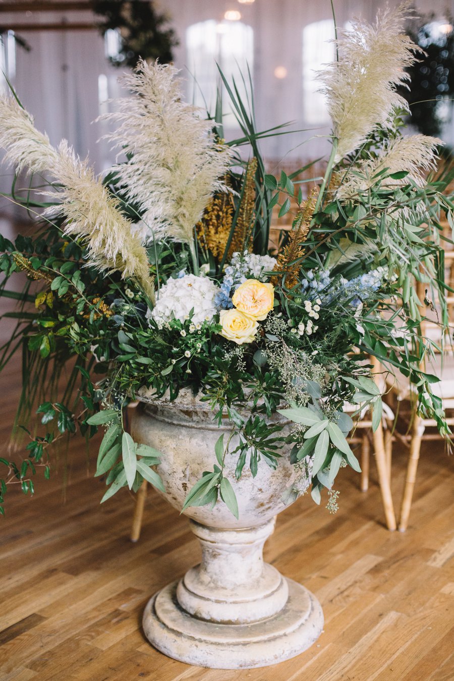 An Elegant Industrial Yellow, Grey, & Blue Charleston Wedding via TheELD.com