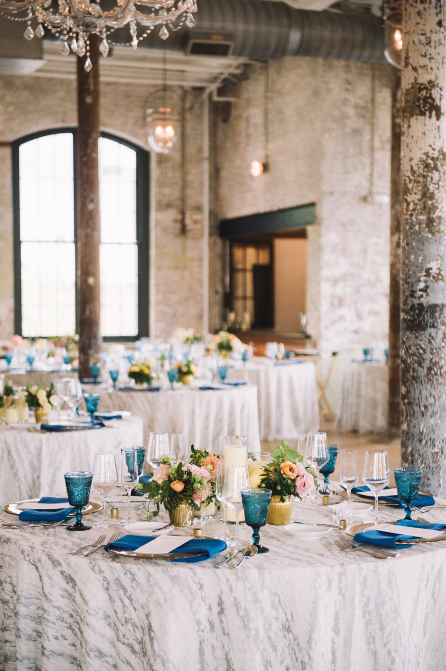 An Elegant Industrial Yellow, Grey, & Blue Charleston Wedding via TheELD.com