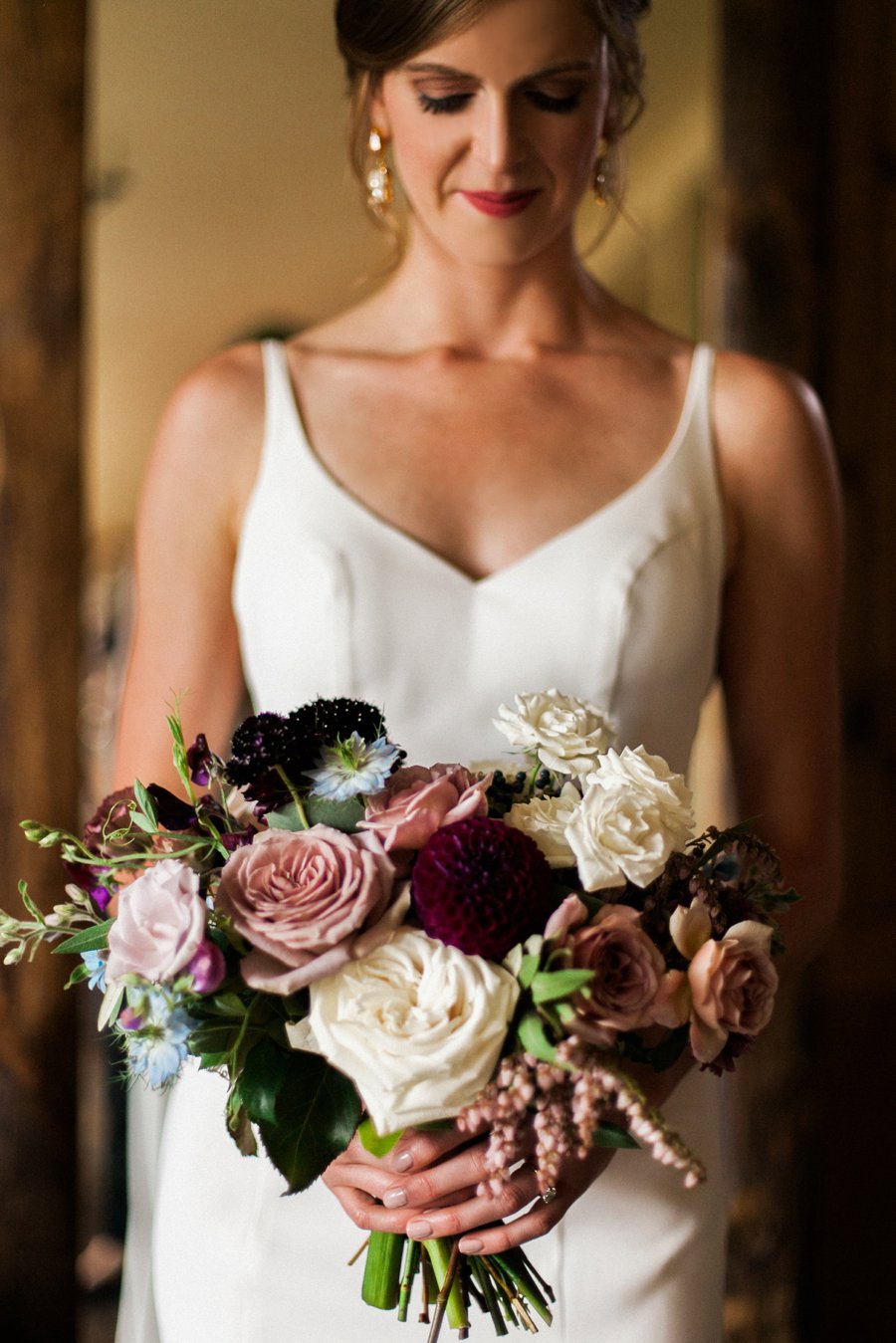 A Burgundy & Blush Elegant Rustic Colorado Wedding via TheELD.com