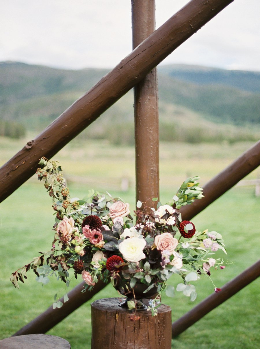 A Burgundy & Blush Elegant Rustic Colorado Wedding via TheELD.com