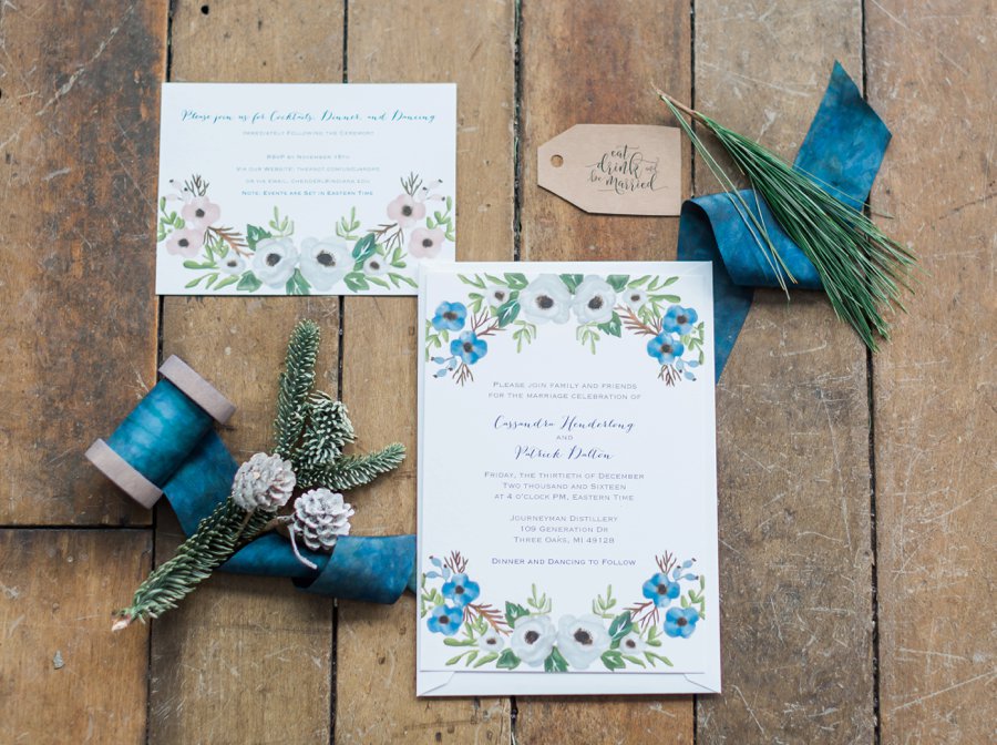 A Blush & Navy Rustic Industrial Michigan Wedding via TheELD.com