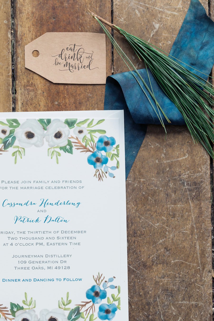 A Blush & Navy Rustic Industrial Michigan Wedding via TheELD.com