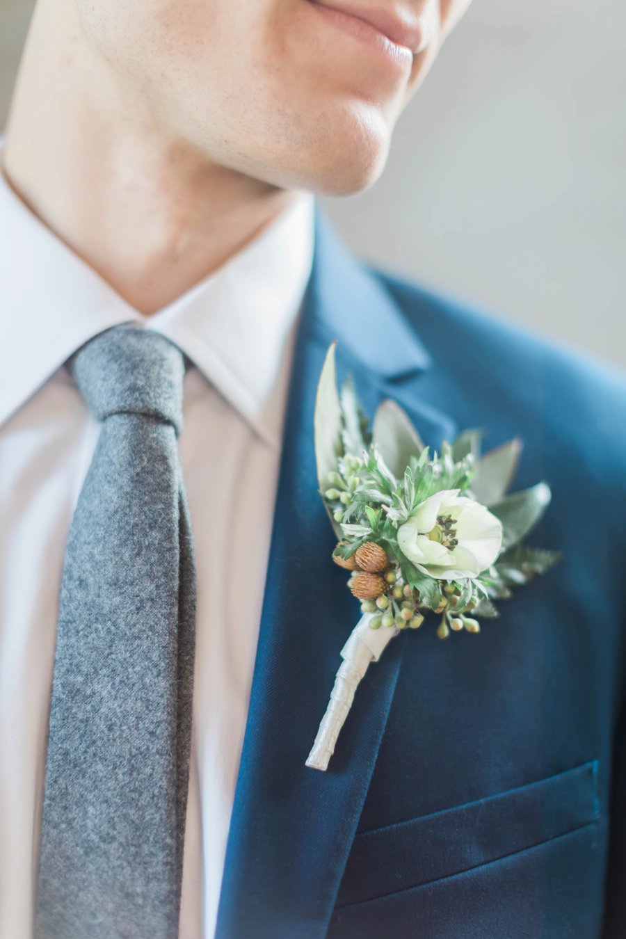 A Blush & Navy Rustic Industrial Michigan Wedding via TheELD.com