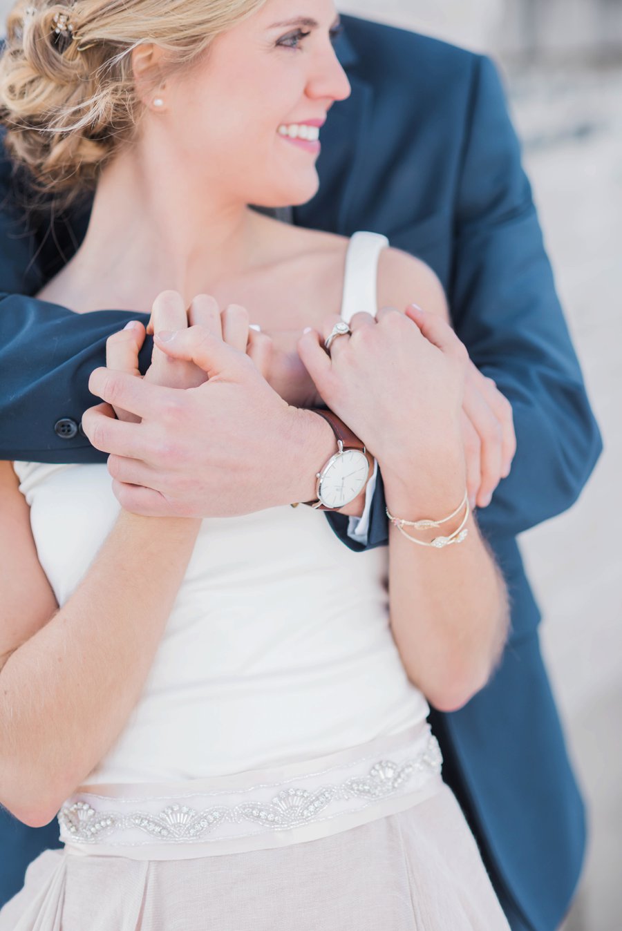 A Blush & Navy Rustic Industrial Michigan Wedding via TheELD.com