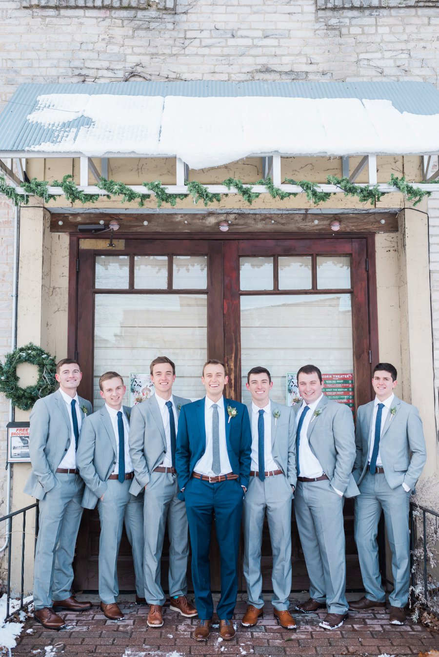 A Blush & Navy Rustic Industrial Michigan Wedding via TheELD.com