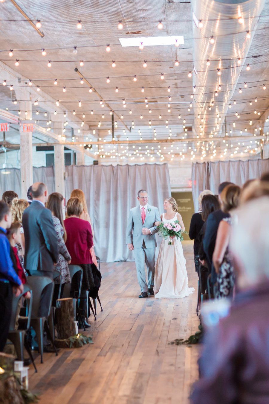 A Blush & Navy Rustic Industrial Michigan Wedding via TheELD.com