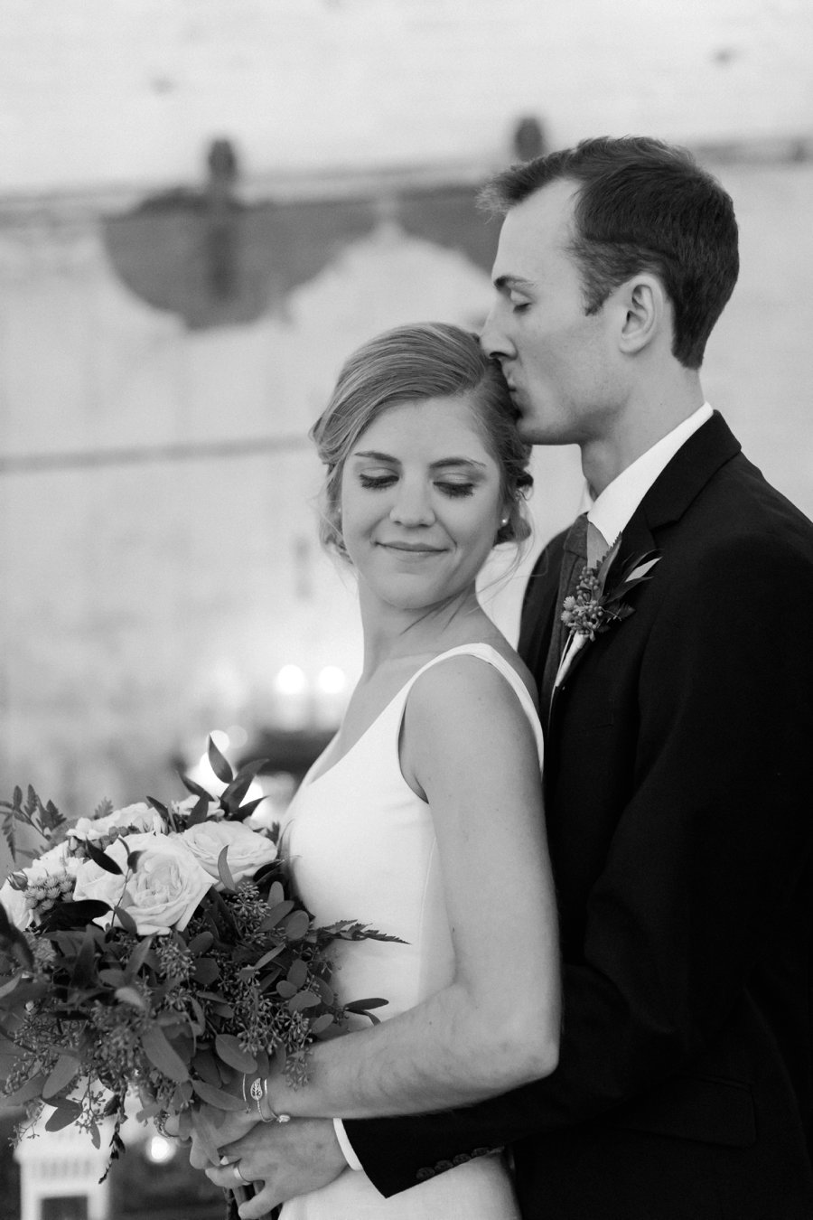 A Blush & Navy Rustic Industrial Michigan Wedding via TheELD.com