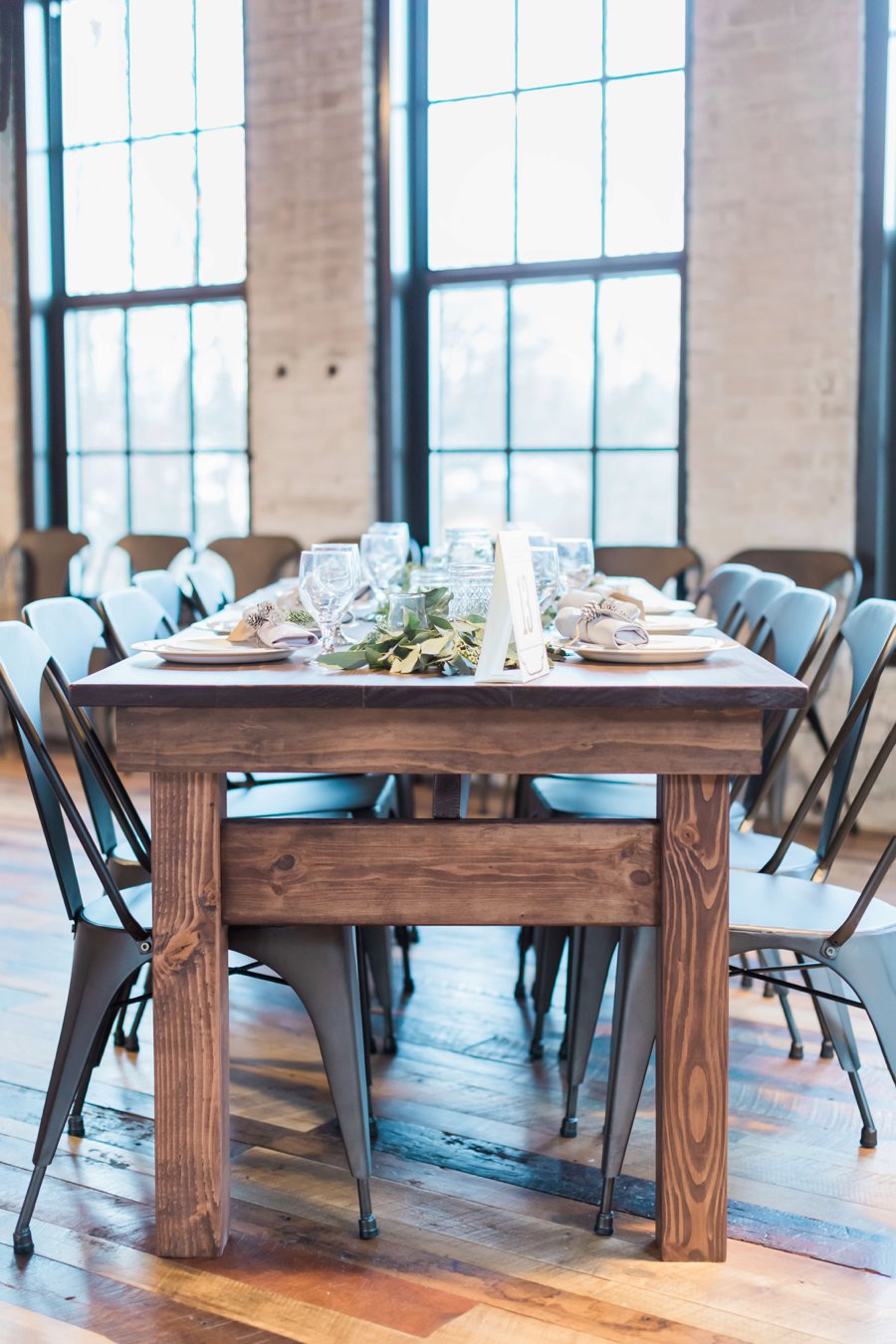 A Blush & Navy Rustic Industrial Michigan Wedding via TheELD.com