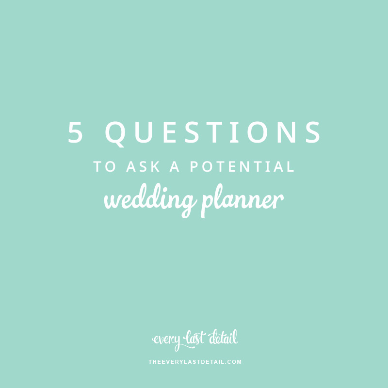 5 Questions To Ask A Potential Wedding Planner via TheELD.com