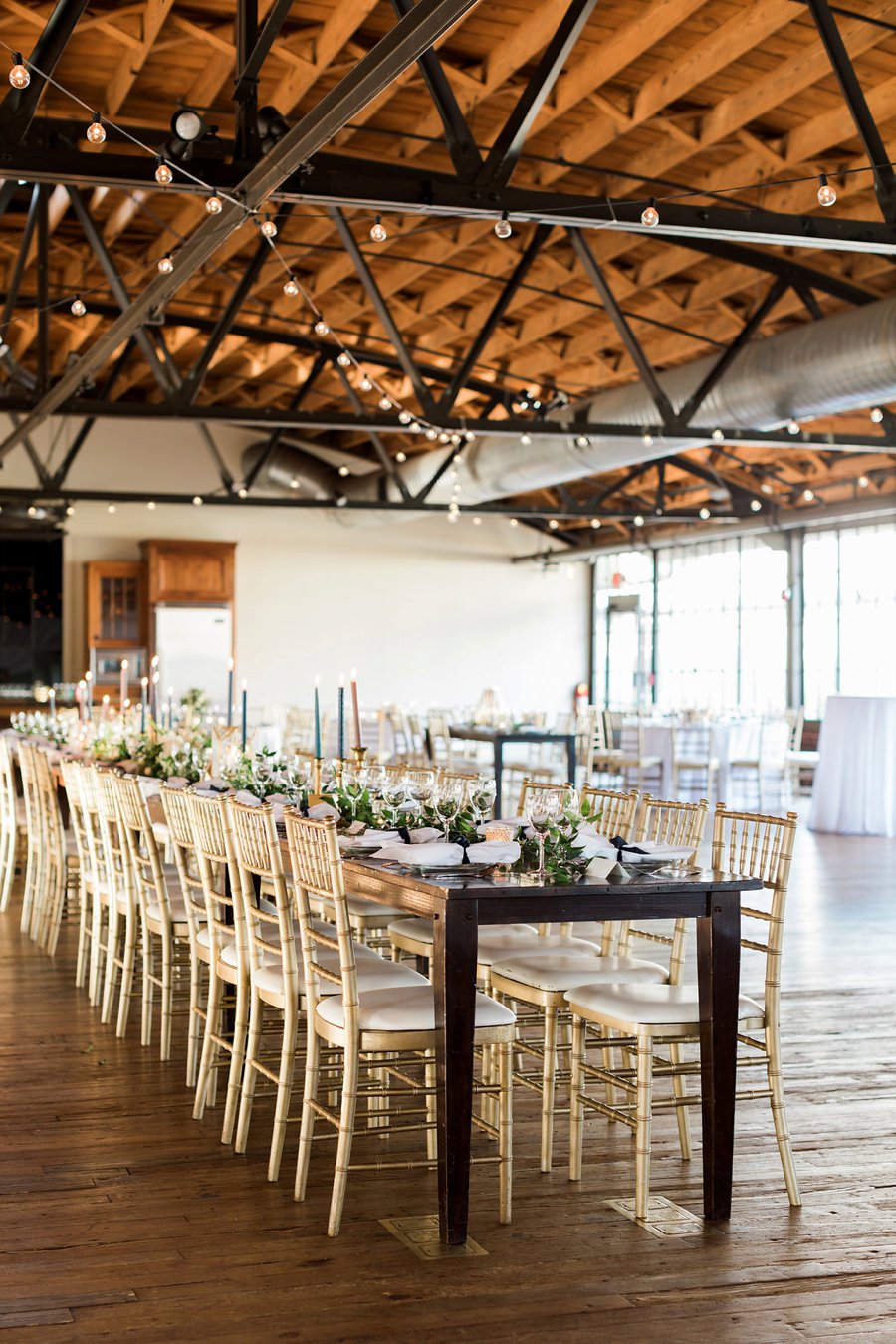 An Elegant Green & White Industrial Georgia Wedding via TheELD.com