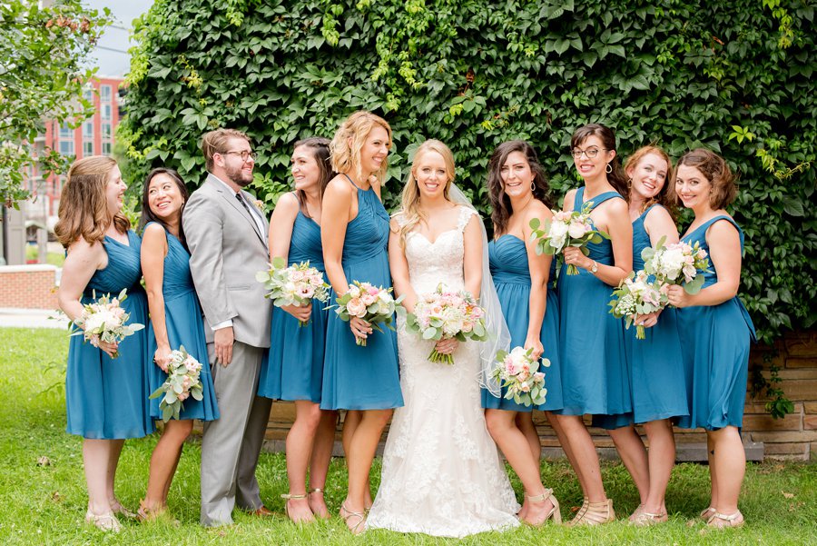 Teal & Peach Rustic Bee Inspired North Carolina Wedding via TheELD.com