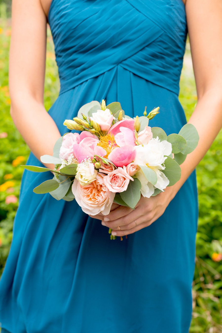 Teal & Peach Rustic Bee Inspired North Carolina Wedding via TheELD.com