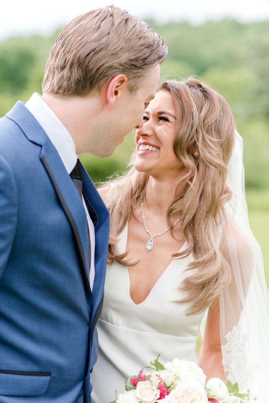 A Summer Red & Blue Rustic Boho Hudson Valley Wedding via TheELD.com