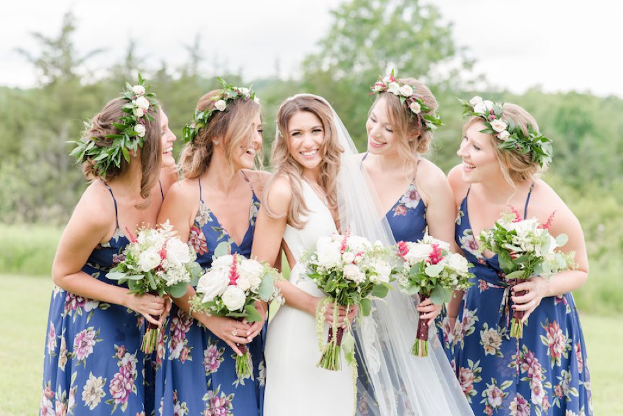 A Summer Red & Blue Rustic Boho Hudson Valley Wedding via TheELD.com