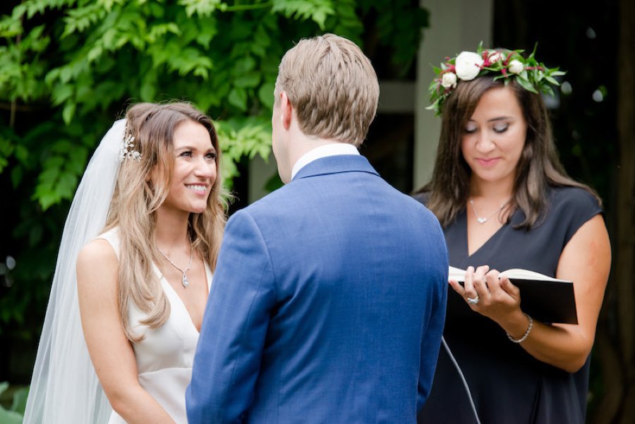 A Summer Red & Blue Rustic Boho Hudson Valley Wedding via TheELD.com