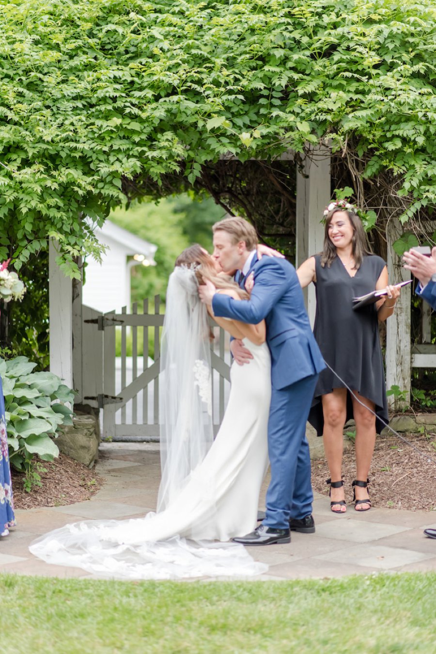 A Summer Red & Blue Rustic Boho Hudson Valley Wedding via TheELD.com