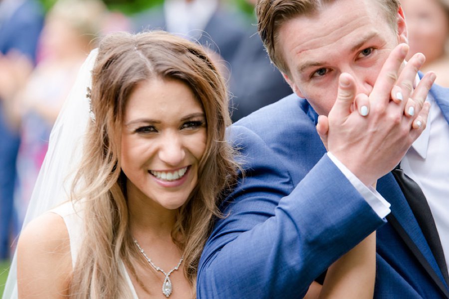 A Summer Red & Blue Rustic Boho Hudson Valley Wedding via TheELD.com