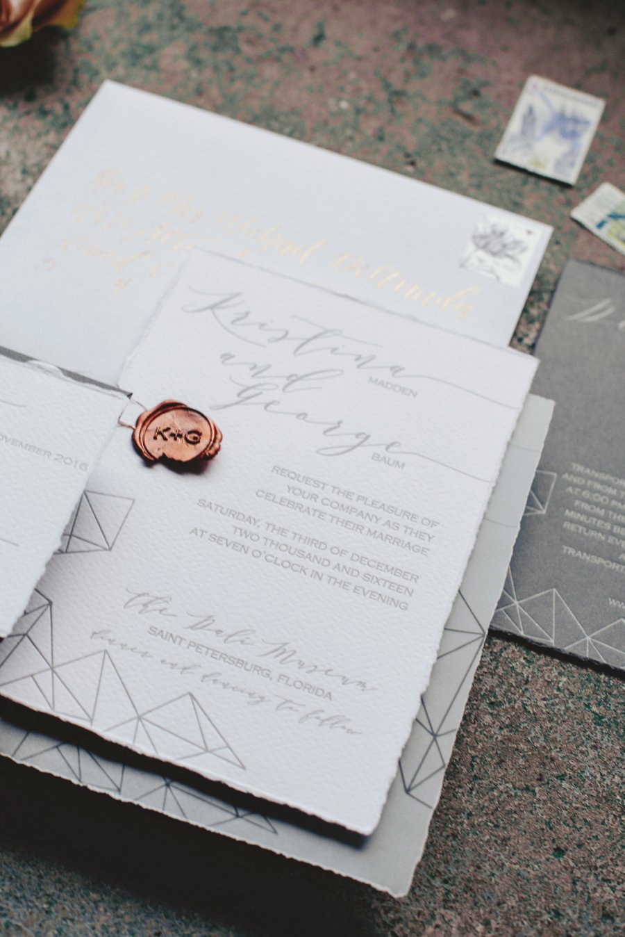 A Modern Romantic Blue & Copper Wedding via TheELD.com