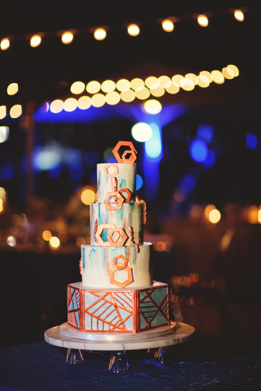 A Modern Romantic Blue & Copper Wedding via TheELD.com