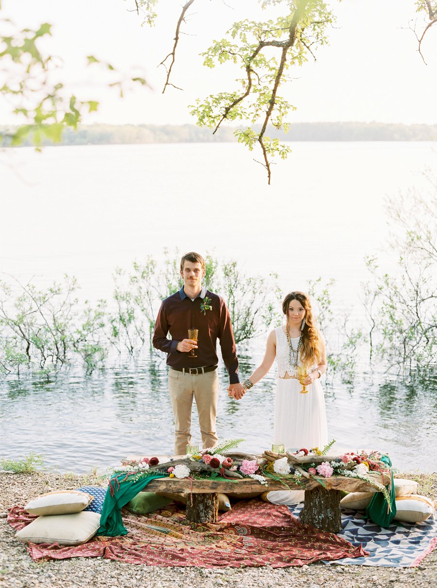 Boho Burgundy Intimate Wedding Ideas via TheELD.com