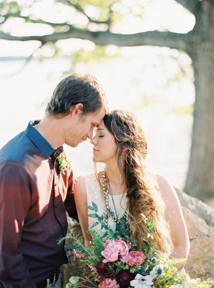 Boho Burgundy Intimate Wedding Ideas via TheELD.com