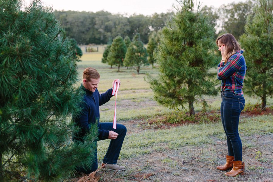 Christmas Tree Farm Surprise Proposal via TheELD.com