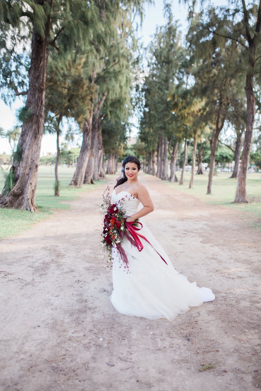 Red & Green Hawaiian Holiday Wedding Ideas via TheELD.com