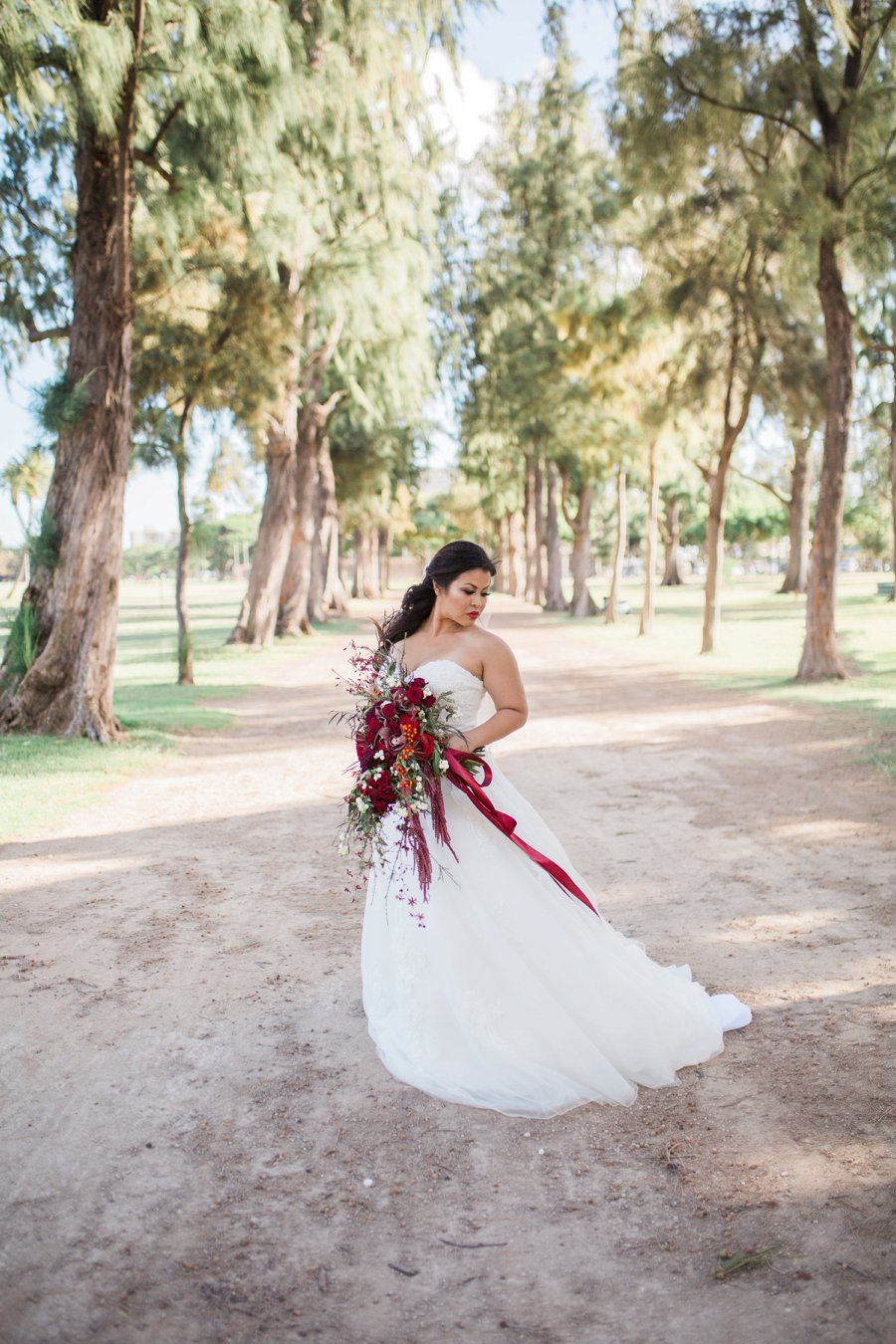 Red & Green Hawaiian Holiday Wedding Ideas via TheELD.com