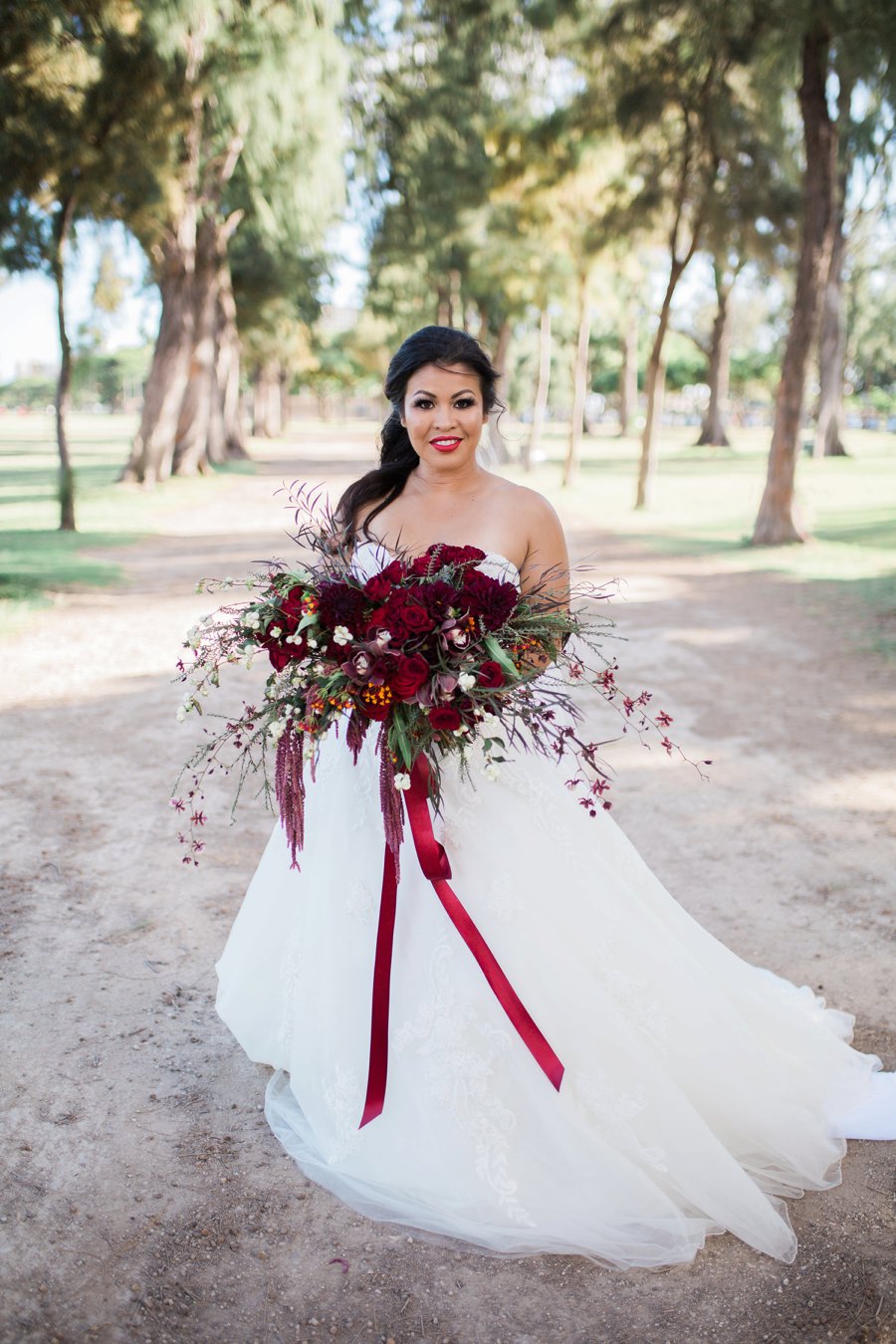 Red & Green Hawaiian Holiday Wedding Ideas via TheELD.com