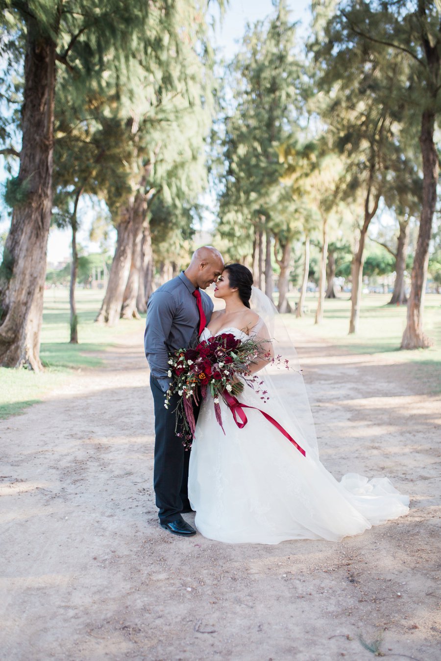 Red & Green Hawaiian Holiday Wedding Ideas via TheELD.com