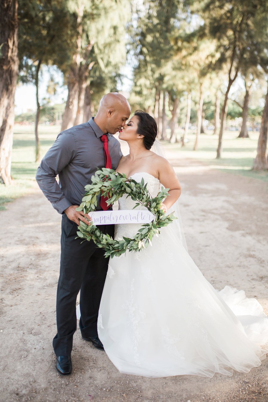 Red & Green Hawaiian Holiday Wedding Ideas via TheELD.com