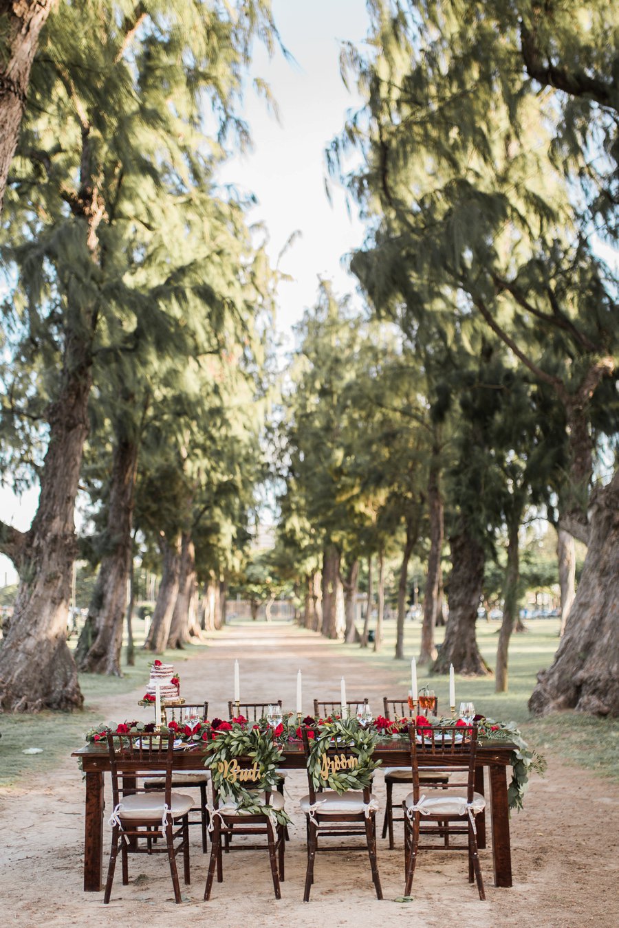 Red & Green Hawaiian Holiday Wedding Ideas via TheELD.com