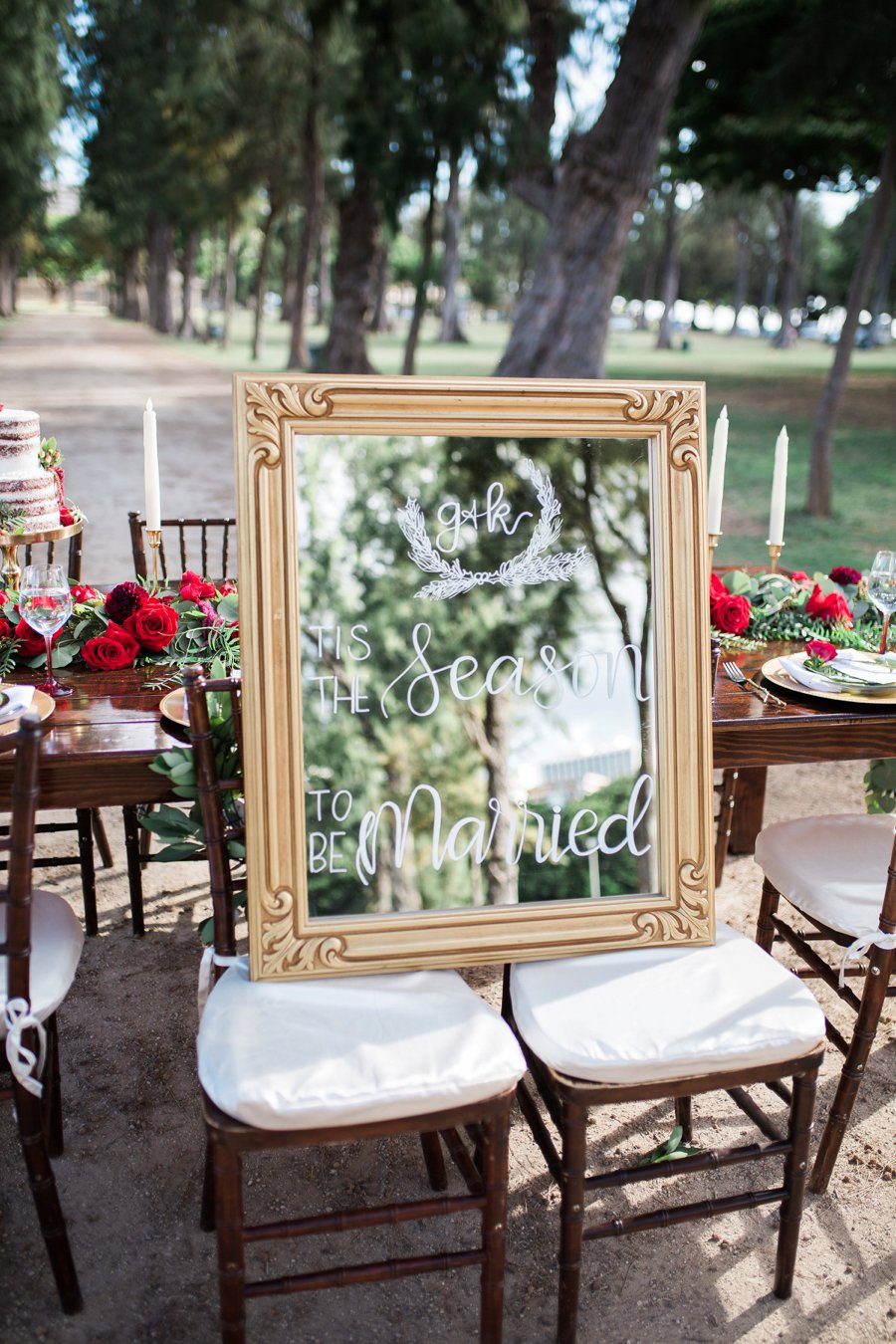 Red & Green Hawaiian Holiday Wedding Ideas via TheELD.com