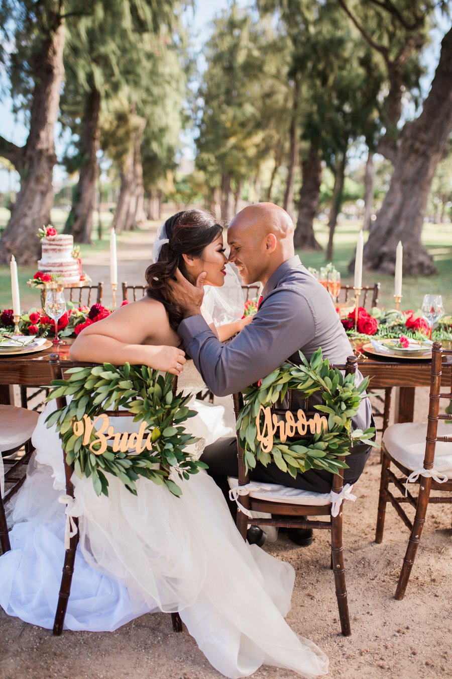 Red & Green Hawaiian Holiday Wedding Ideas via TheELD.com