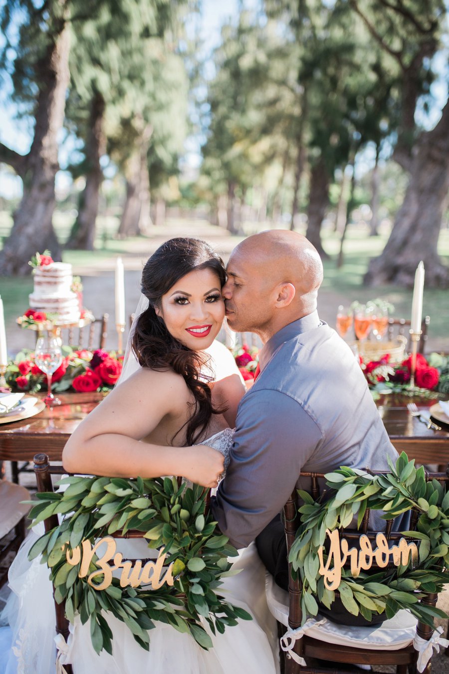 Red & Green Hawaiian Holiday Wedding Ideas via TheELD.com