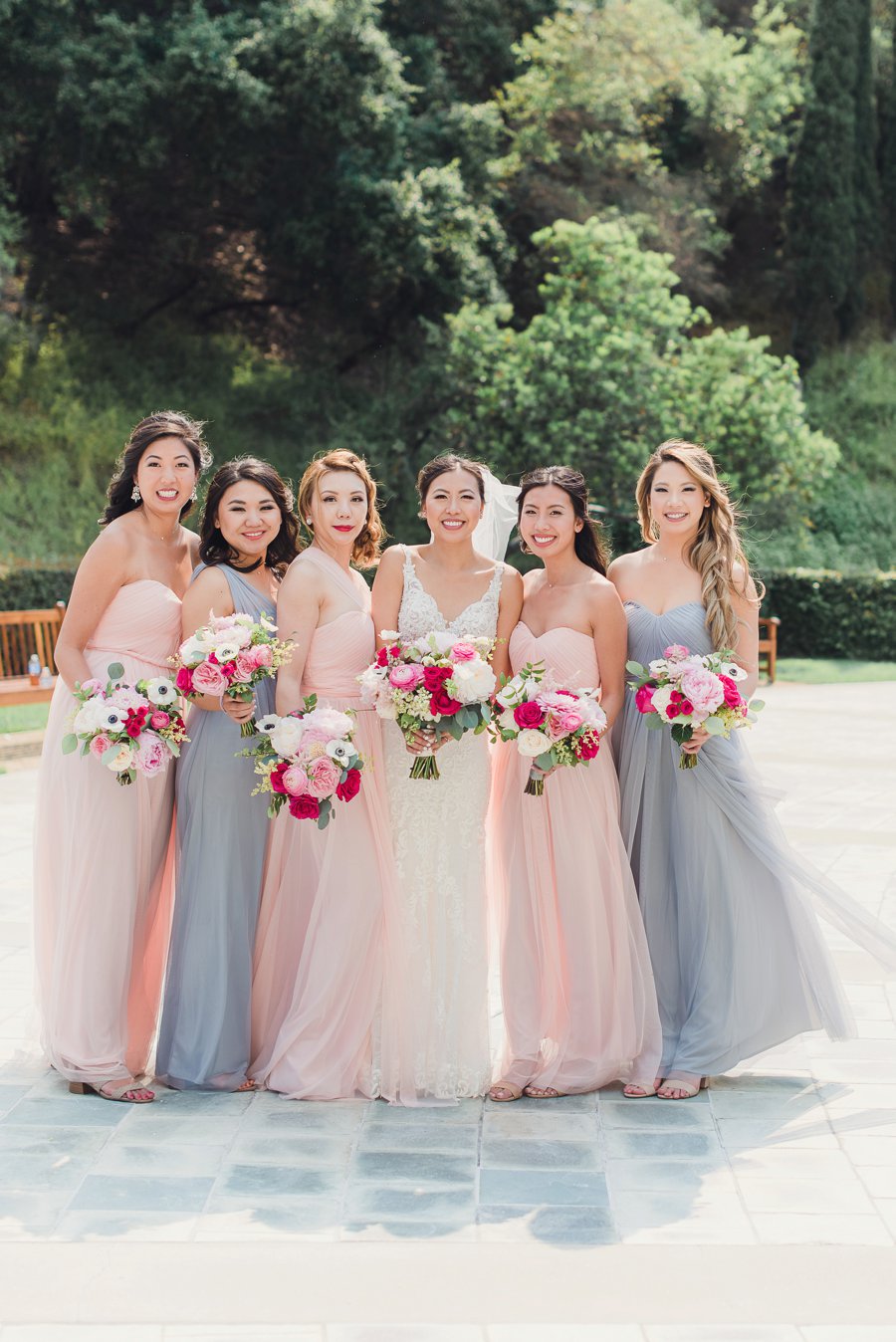 A Timeless Bright Pink, White, & Gold Los Angeles Wedding via TheELD.com