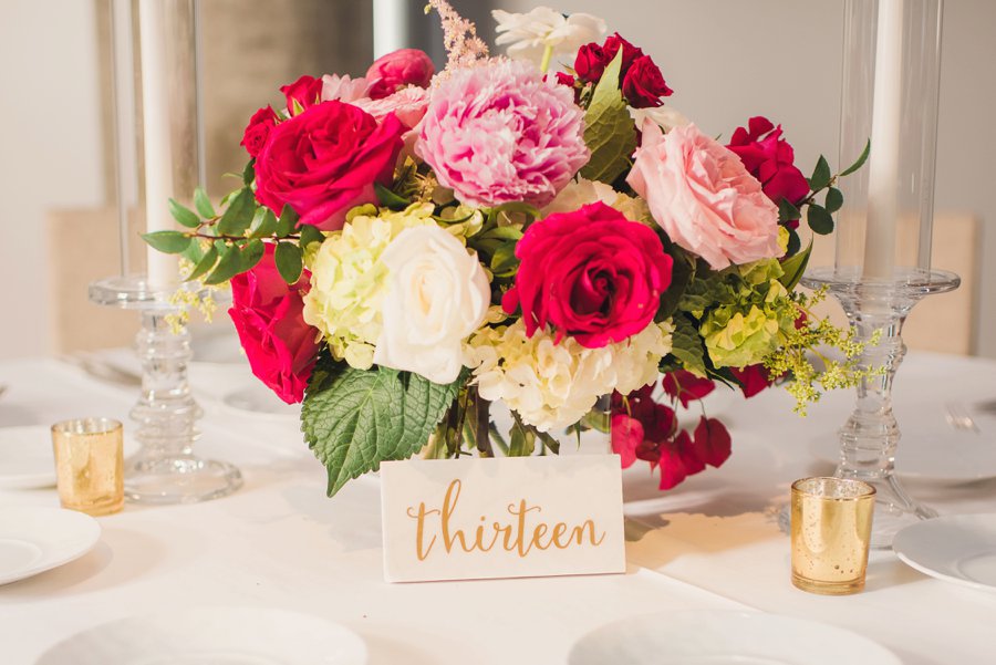 A Timeless Bright Pink, White, & Gold Los Angeles Wedding via TheELD.com