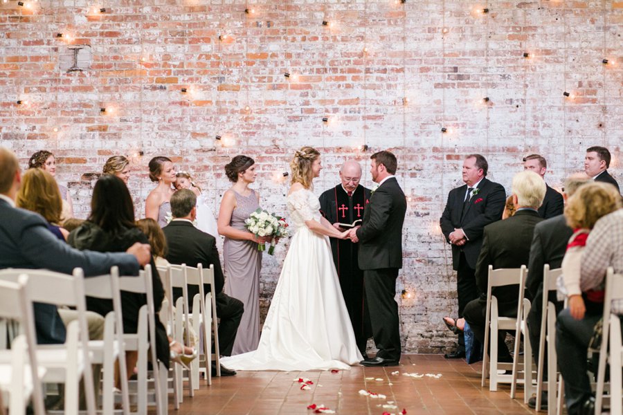 A Gray, Green, & Red Wintery North Carolina Wedding via TheELD.com