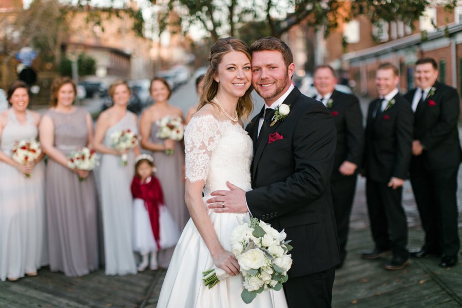 A Gray, Green, & Red Wintery North Carolina Wedding via TheELD.com