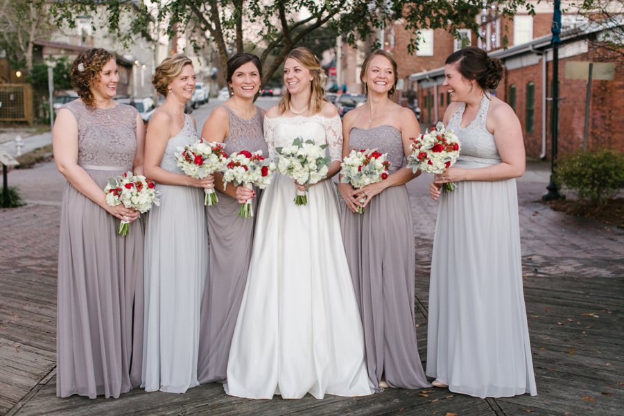 A Gray, Green, & Red Wintery North Carolina Wedding via TheELD.com