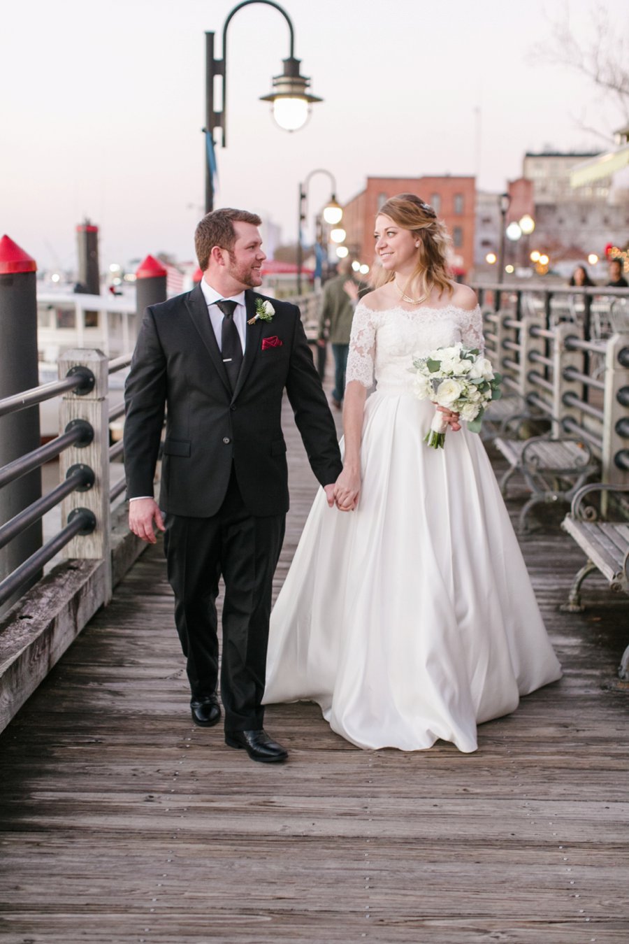 A Gray, Green, & Red Wintery North Carolina Wedding via TheELD.com