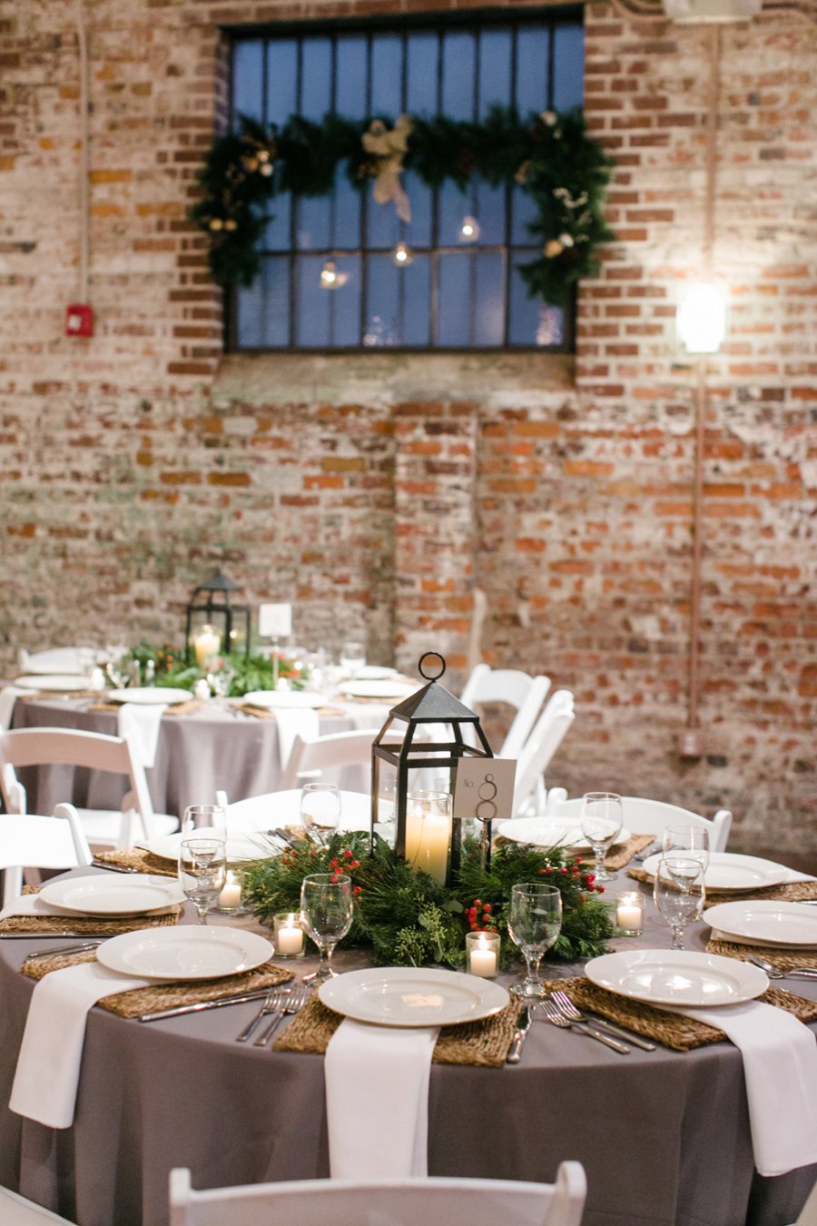 A Gray, Green, & Red Wintery North Carolina Wedding via TheELD.com