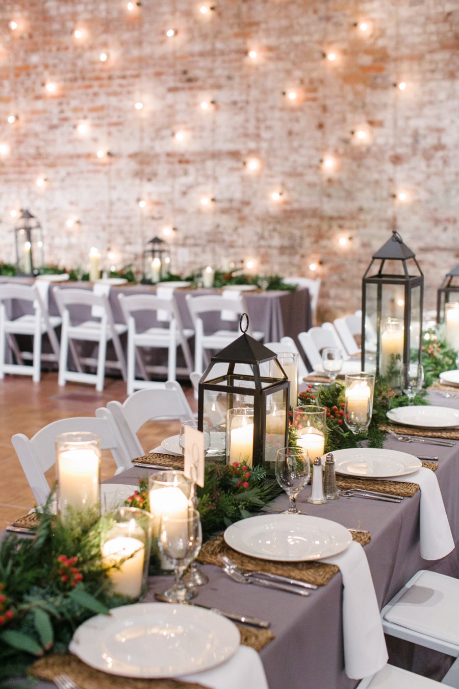 A Gray, Green, & Red Wintery North Carolina Wedding via TheELD.com